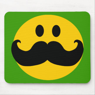 Mousepad Rosto Feliz Amarelo de bigode