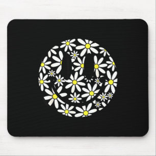 Mousepad Rosto feliz retrô flor margarida estética preppy