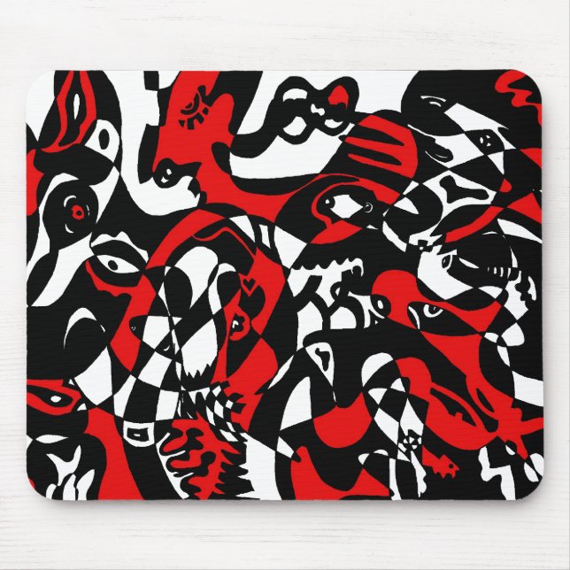 Mousepad "Rostos" Abstrato Art (Frente)