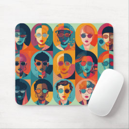 Mousepad Rostos negros e coloridos celebrando a individuali