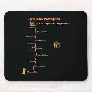Mousepad Rota Caminho Português De Santiago Etapas Camino