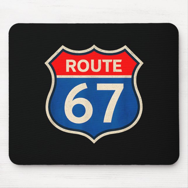 Mousepad Rota Retro 67 Meme Seis Sete Aura Energia Número 6 (Frente)