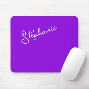 Mousepad Roteiro de Nome Personalizado Roxo Moderno Minimal