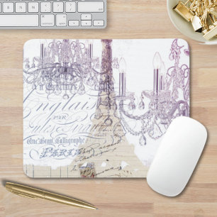 Mousepad roteiros beige french chandelier paris eiffel torr