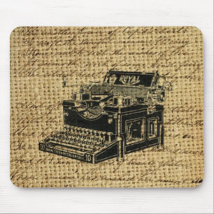 Mousepad roteiros jornalísticos burlap antique tywrite