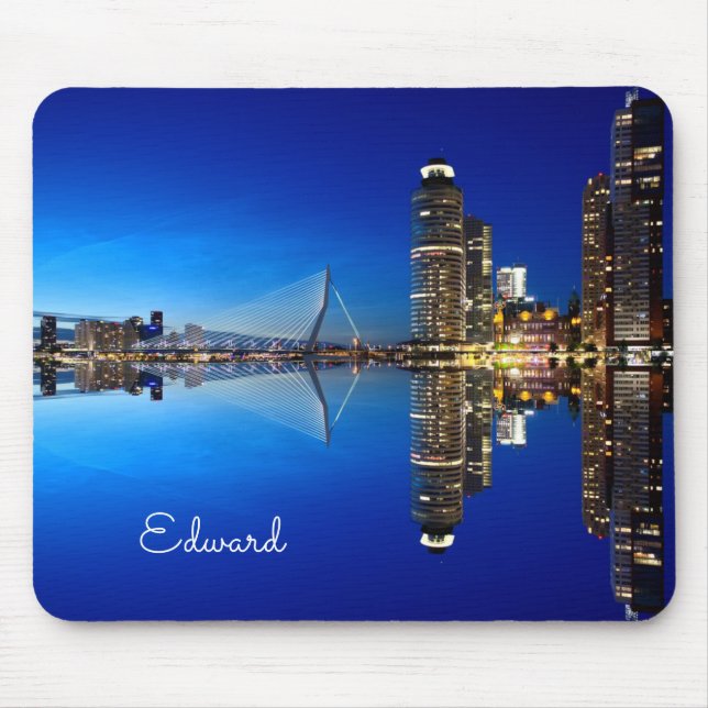 Mousepad Roterdão Skyline Cityscape (Frente)