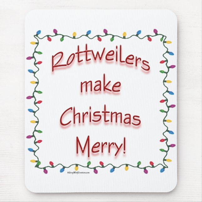 Mousepad Rotitweilers fazem Feliz de Natal (Frente)