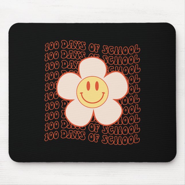Mousepad Rotro Groovy Face Feliz 100 Dias De Gota Escolar 1 (Frente)