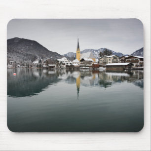 Mousepad Rottach-Egern no Tegernsee, Baviera no inverno
