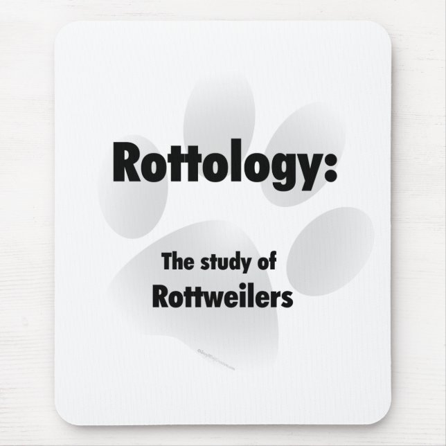 Mousepad Rottology; Estudo de Rottweilers, Rottweiler, Rott (Frente)