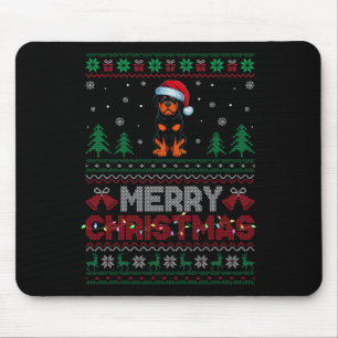Mousepad Rottweiler Cachorro Passa Noel Hor Árvore de Natal