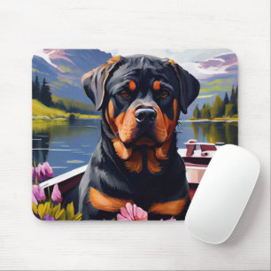 Mousepad Rottweiler em um remo: Uma aventura cênica