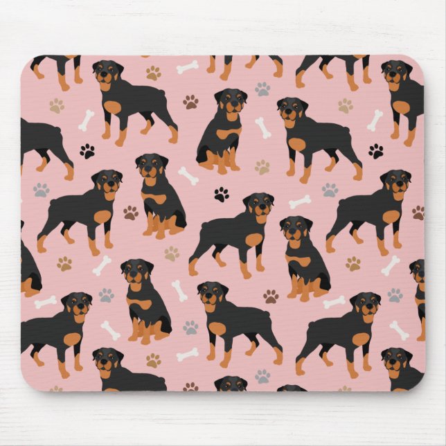 Mousepad Rottweiler Ossos de Cachorro e Patas (Frente)