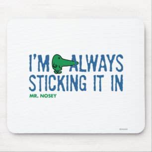 Mousepad Rotulação azul do Sr. Nosey Nosing Em torno