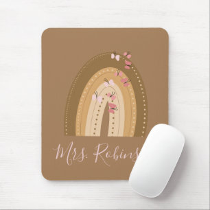 Mousepad Rótulo Borboletas Arco-íris Nome do Professor
