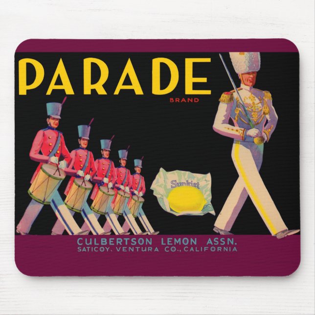 Mousepad Rótulo da caixa de limão da parada dos anos 30 (Frente)