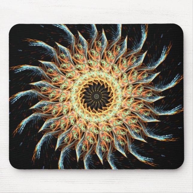 Mousepad Rótulo de girassol fractal (Frente)