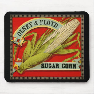 Mousepad Rótulo de Legume Antigo, Milho Doce Olney & Floyd