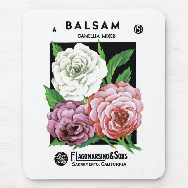 Mousepad Rótulo de Pacote de Semente Balsam (Frente)