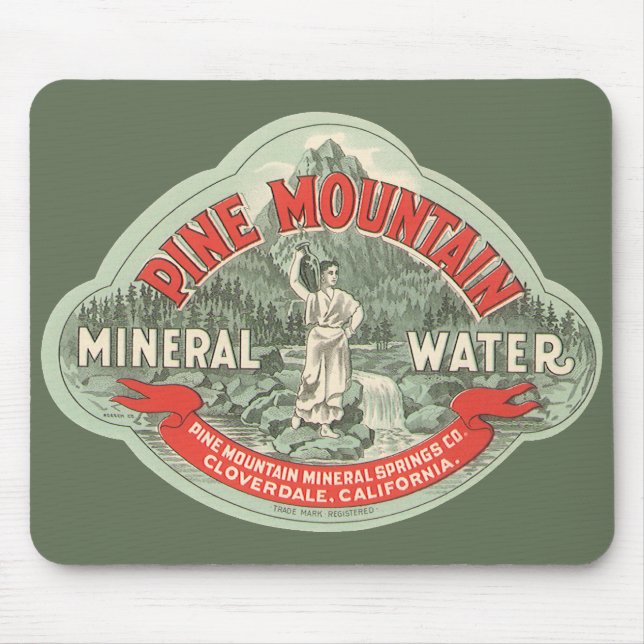 Mousepad Rótulo de Produto Antigo, Água Mineral Pine Mounta (Frente)