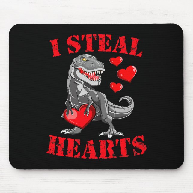 Mousepad Roubo Corações A Rex Dia de os namorados Diversão  (Frente)