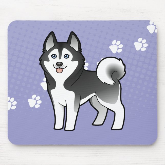 Mousepad Rouco Siberian dos desenhos animados/Malamute do (Frente)