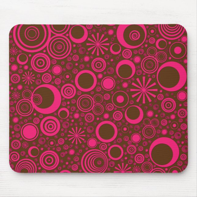 Mousepad Rounds, Pad do Mouse Computador Rosa-Marrom (Frente)