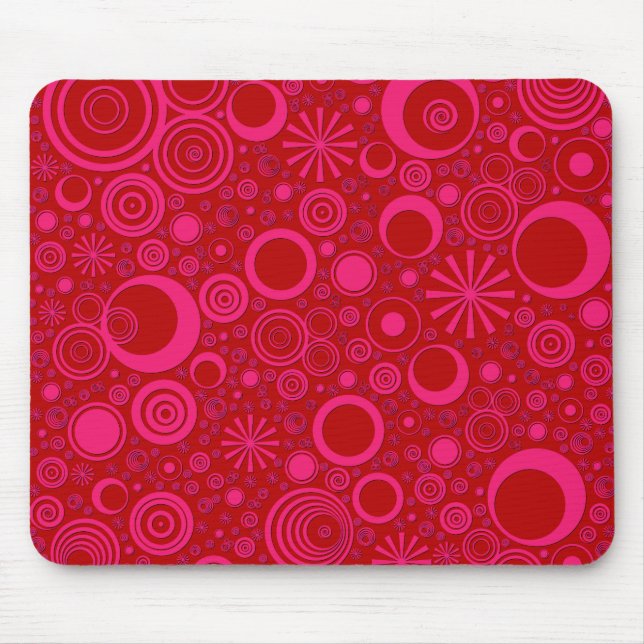 Mousepad Rounds, Pad do Mouse Vermelho Rosa (Frente)