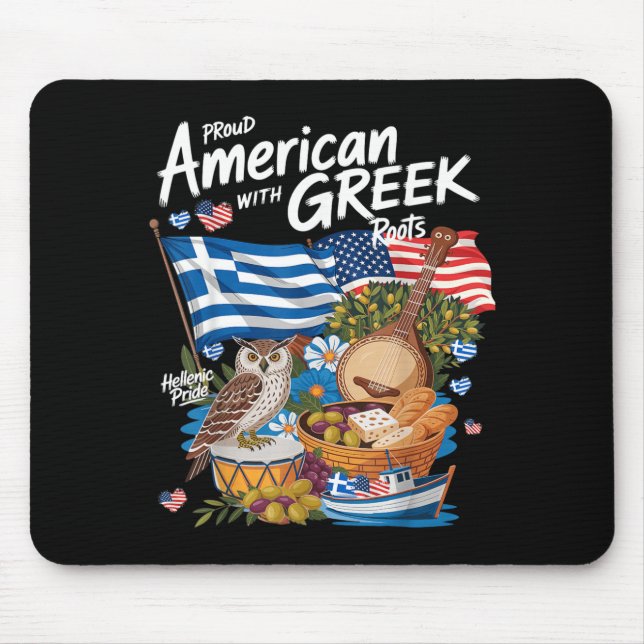 Mousepad Roupa Com A Bandeira Grega Americana Para Mulheres (Frente)