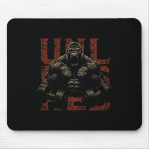 Mousepad Roupa de Academia de Macaco Gorila Motivação de Tr