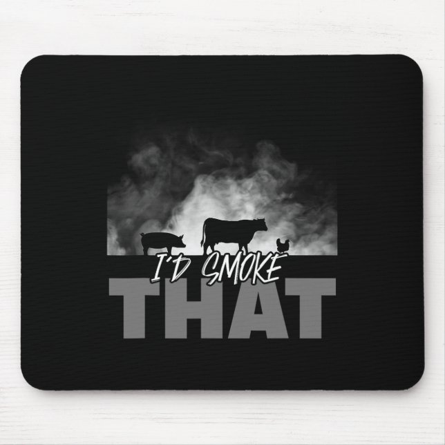 Mousepad Roupa De Churrasco De Grelha pai - Eu Fumaria Aque (Frente)