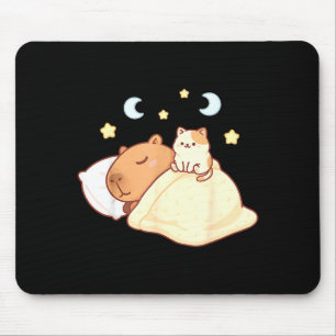 Mousepad Roupa de dormir fofa de capivara Kawaii Sleepybara