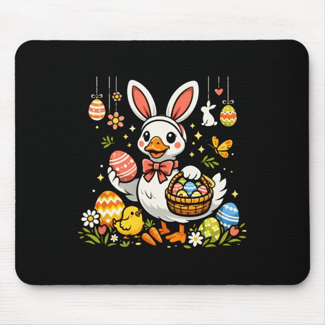Mousepad Roupa de Ganso Engraçada Orelhas de Páscoa Desenho (Frente)