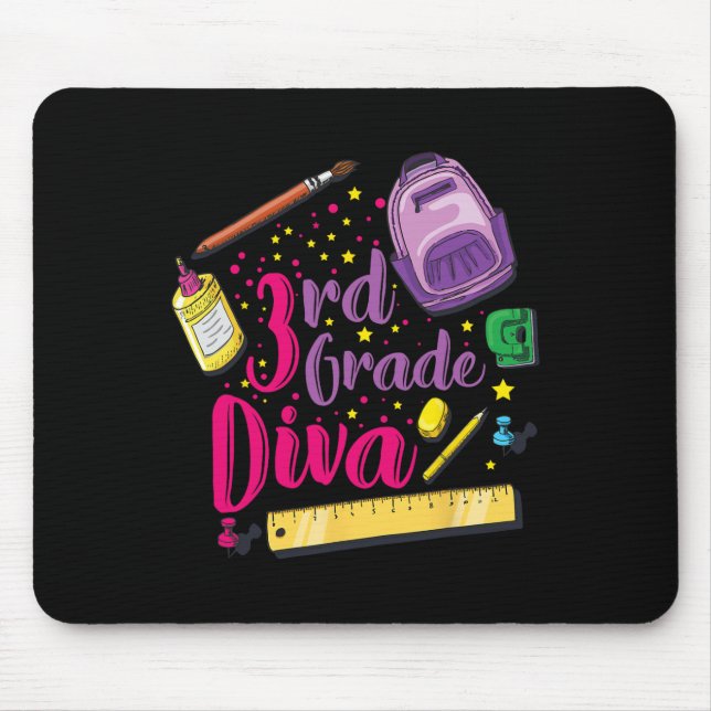 Mousepad roupa de menina Diva da 3ª série para o primeiro d (Frente)