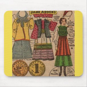 Mousepad roupa de papel do polonês da boneca de Jane Arden