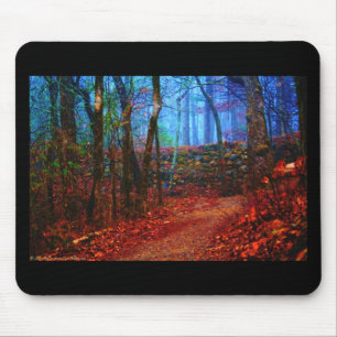 Mousepad Roupa de pintura de petróleo em florestas de gelo