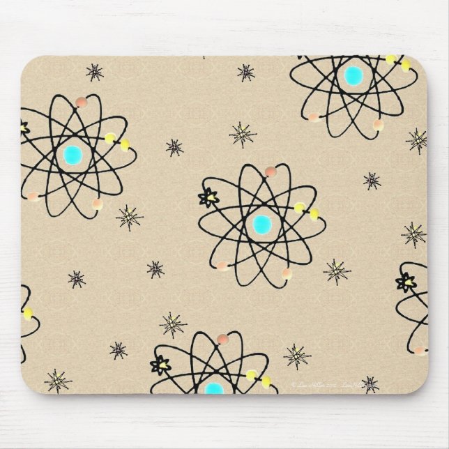 Mousepad Roupas e Presentes Retro Estilo Atômico dos Anos 5 (Frente)