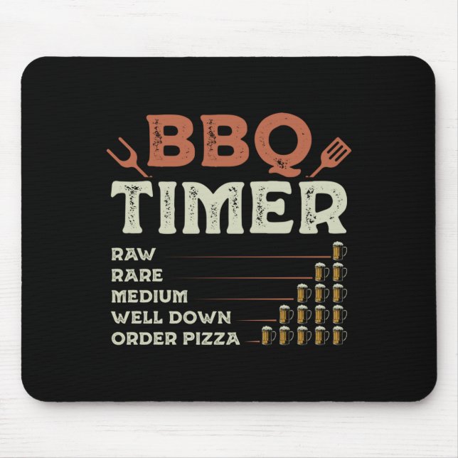 Mousepad Roupas engraçadas de churrasco para homens chef de (Frente)