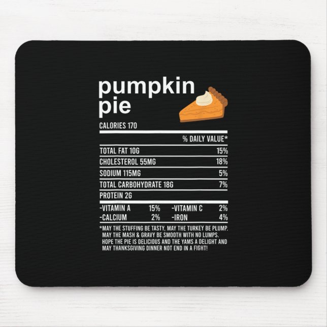 Mousepad Roupas engraçadas de comida para o Dia de Ação de  (Frente)