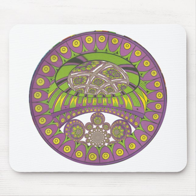 Mousepad Roxo Africano e Caleidoscópio Amarelo Tradicional (Frente)