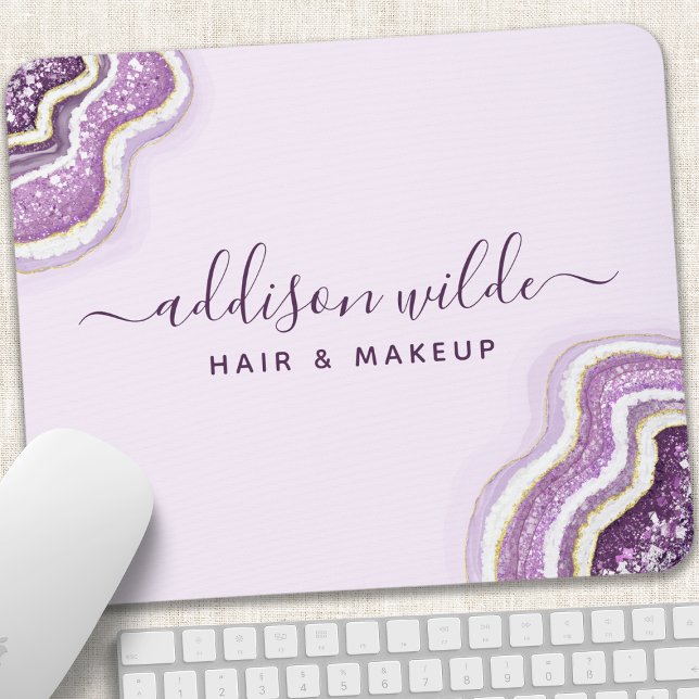 Mousepad Roxo Ametista Brilho Ágata Geodo Luxo Chic (Criador carregado)