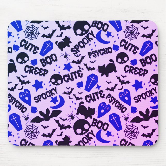 Mousepad Roxo, Azul e Negro, Bonito e Divertido (Frente)