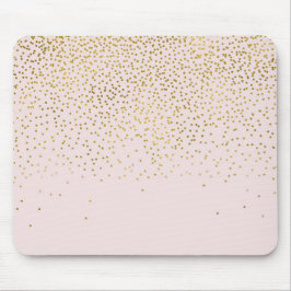 Mousepad Roxo Bege e Confetes Dourados Glam Moderno Tendênc