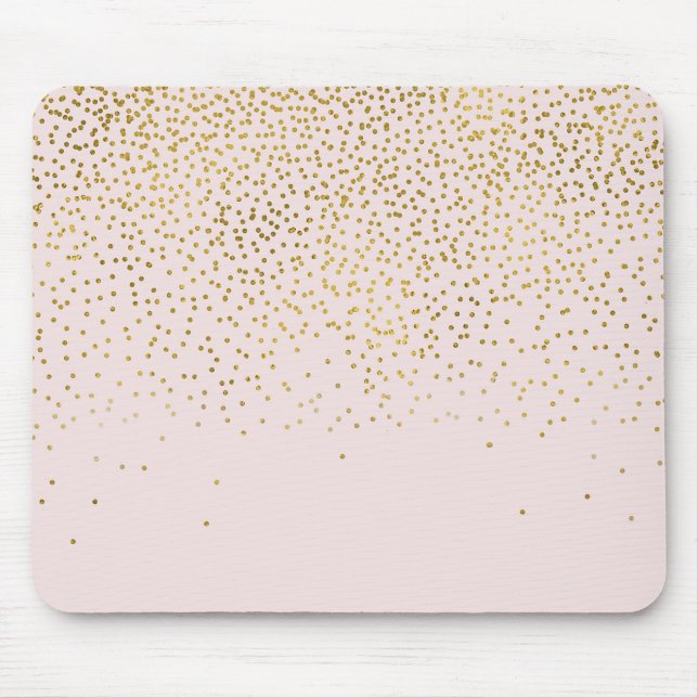 Mousepad Roxo Bege e Confetes Dourados Glam Moderno Tendênc (Frente)