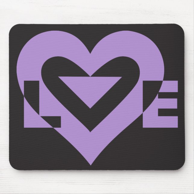 Mousepad Roxo do Amor a Preto (Frente)