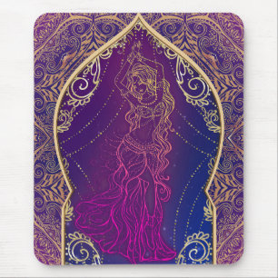 Mousepad Roxo & Dourado Glam Dança do Ventre Marroquina Ára