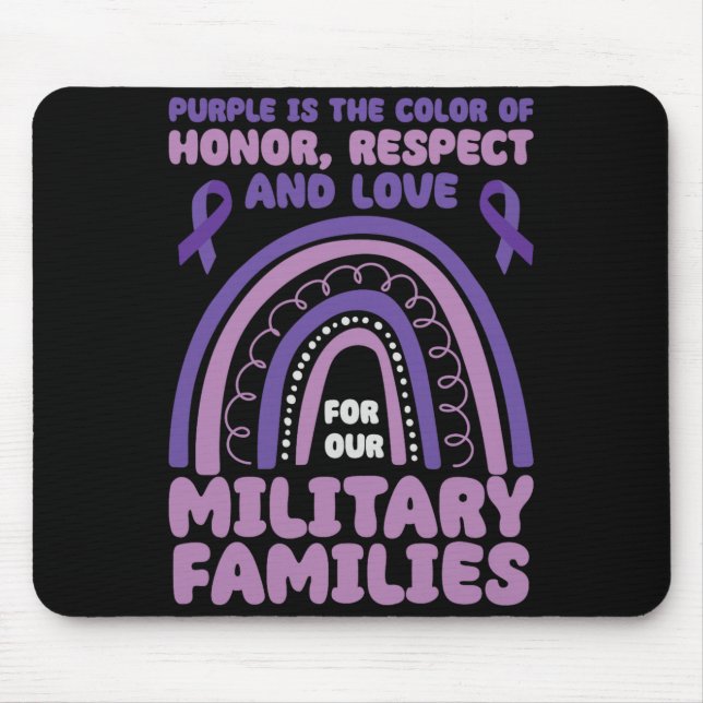 Mousepad Roxo É A Cor De Honra Respeito Amor Militar (Frente)