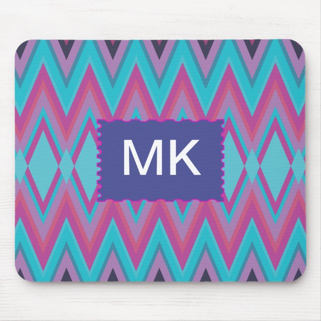 Mousepad Roxo e Aqua Tribal (Frente)