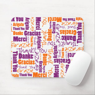 Mousepad Roxo e obrigado alaranjado você exprime a nuvem