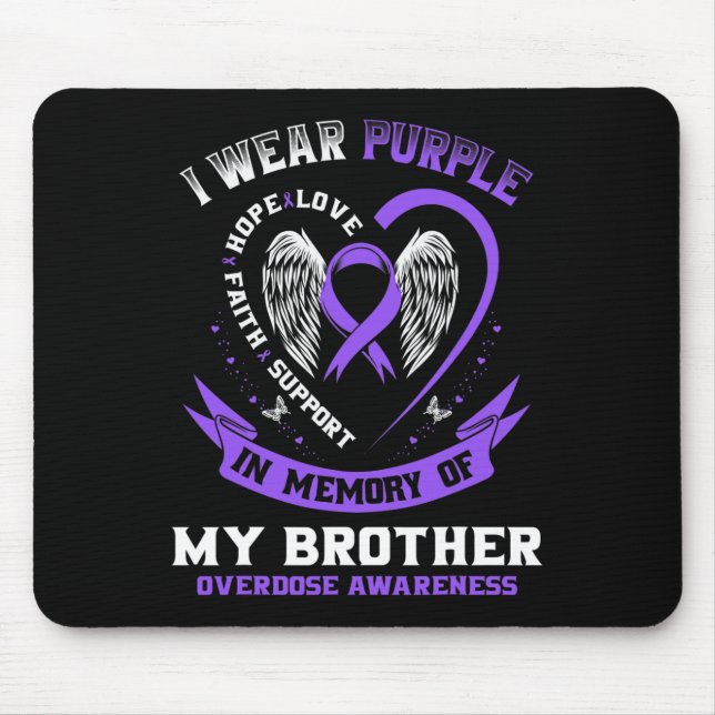 Mousepad Roxo em Memória de Awarenes Irmãos Contra Sobredos (Frente)